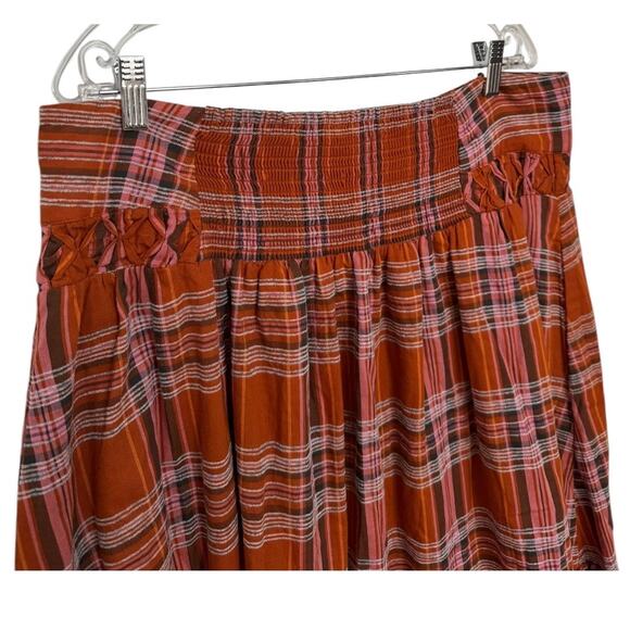 Anthropologie Plaid A-Line Midi Skirt high low high waisted size XL - Picture 7 of 16